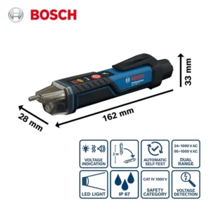 BOSCH GVD 1000-17 Professional Non-contact Voltage Tester Self-test IP67 Rating Dual Voltage Power Tool Accessories